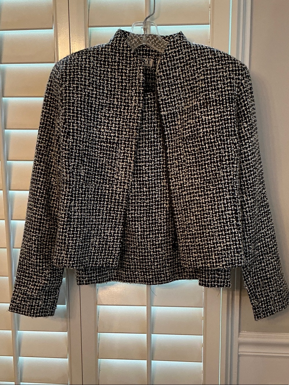 Newport News Black & White Tweed Blazer and skirt